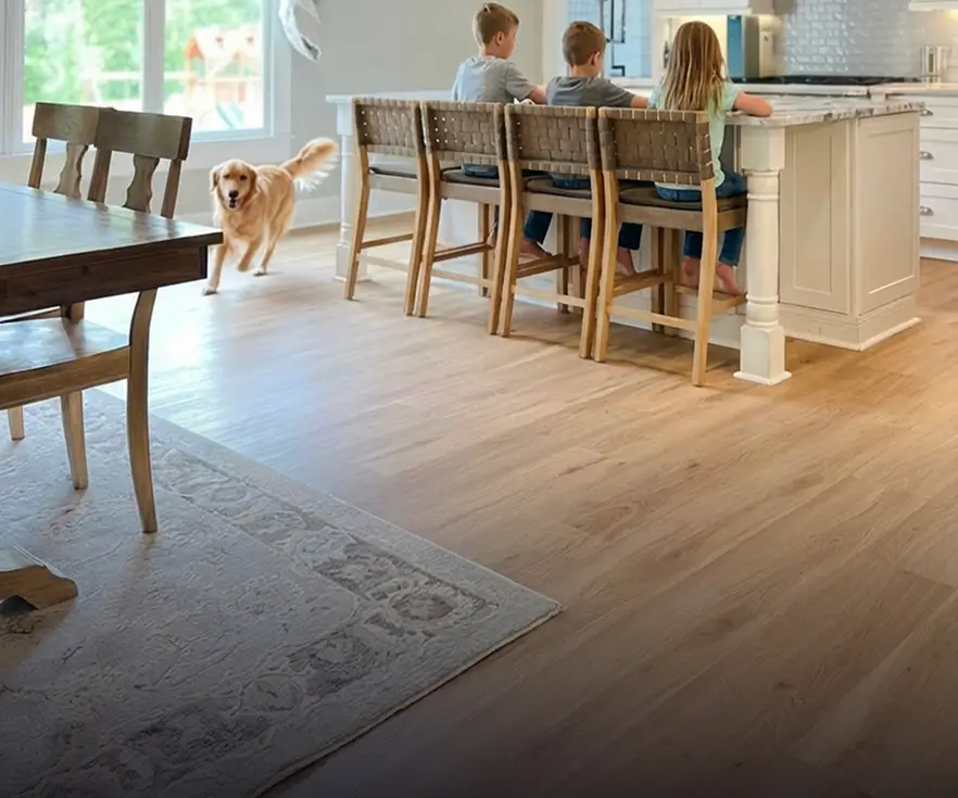 Luxury Vinyl Plank Flooring In An Atlanta Kitchen And Dining Room